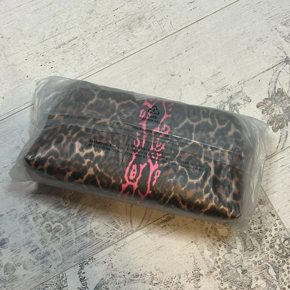 Victoria's Secret Leopard Print and Pink Cosmetic Bag